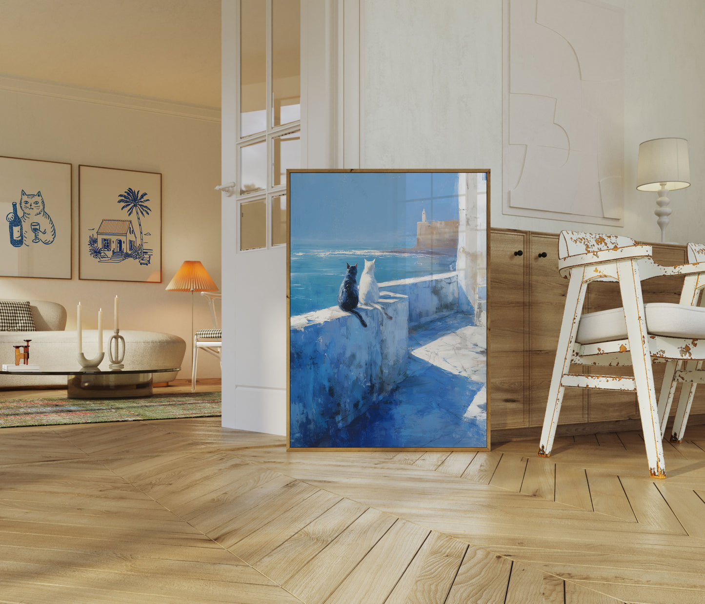 Poster di Gatti che Guardano il Mediterraneo