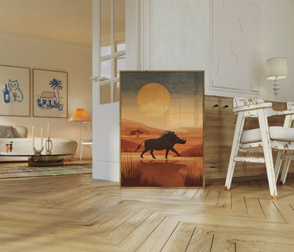 Warthog in the Desert Poster