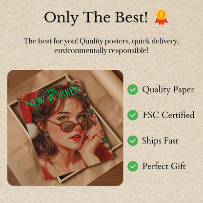 Festive Vintage New Yorker Poster