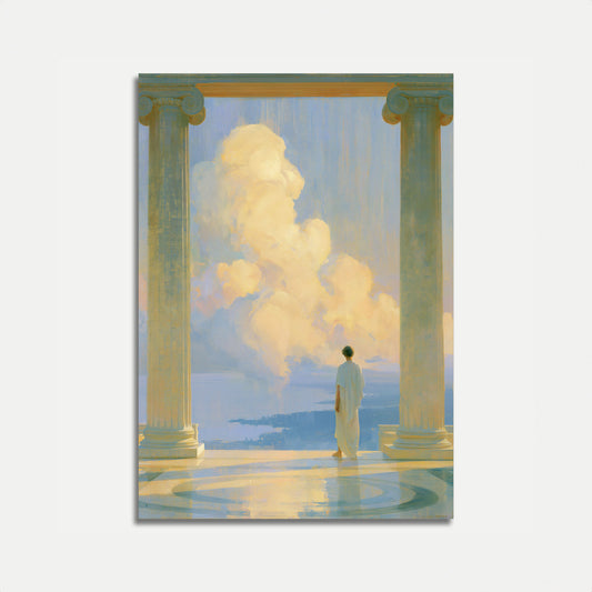 Classical Figure Gazing at Clouds Poster