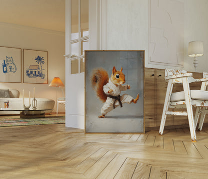 Kungfu Eekhoorn Krijger Poster