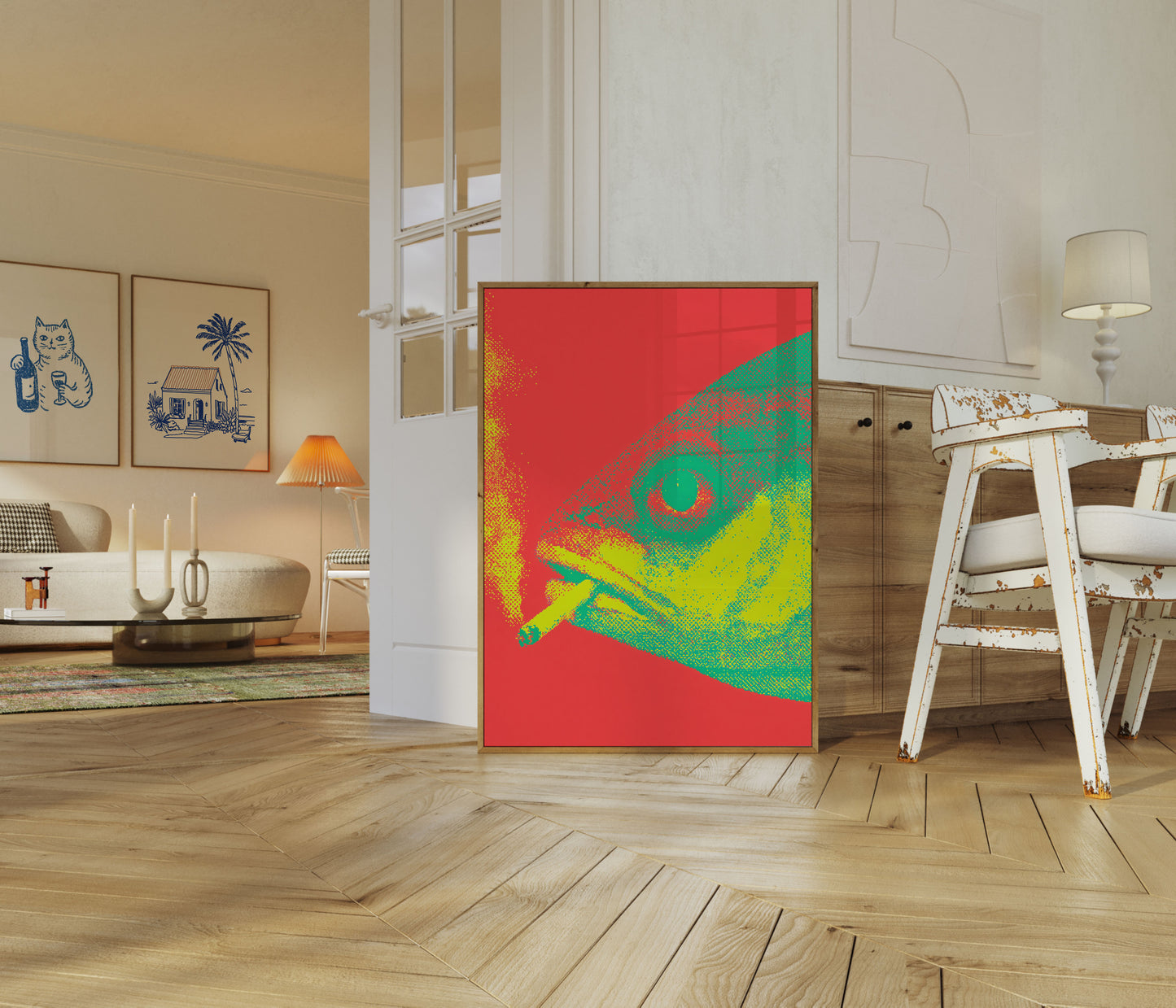 Bunter Chamäleon Pop Art Poster