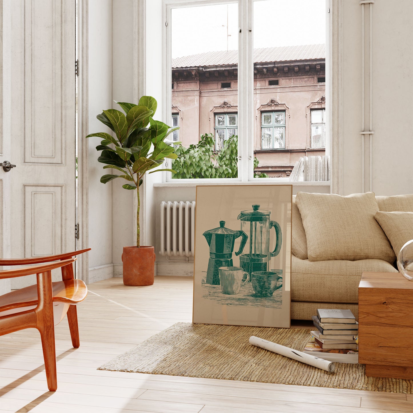 Morning Coffee Brewing Poster