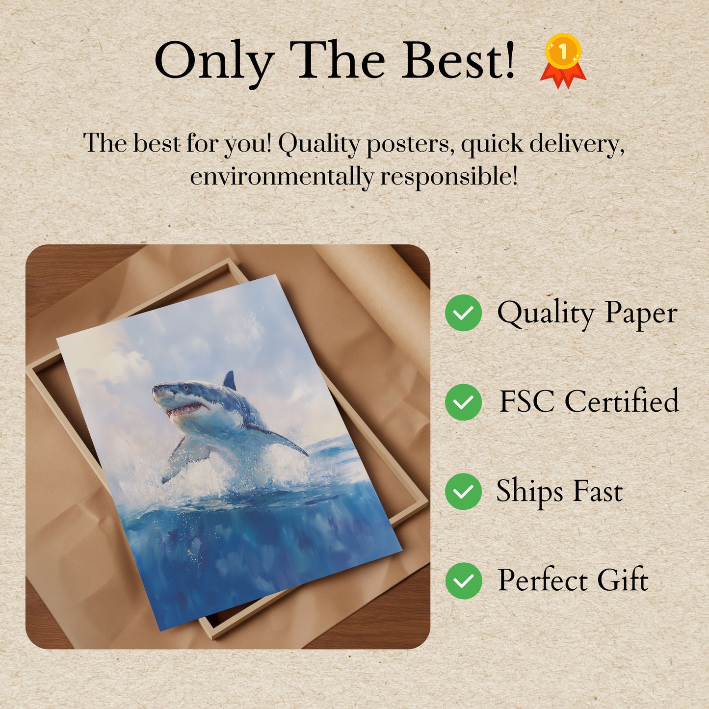 Great White Breach Power Poster