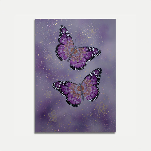 Lila Monarch Schmetterling Mandala Poster