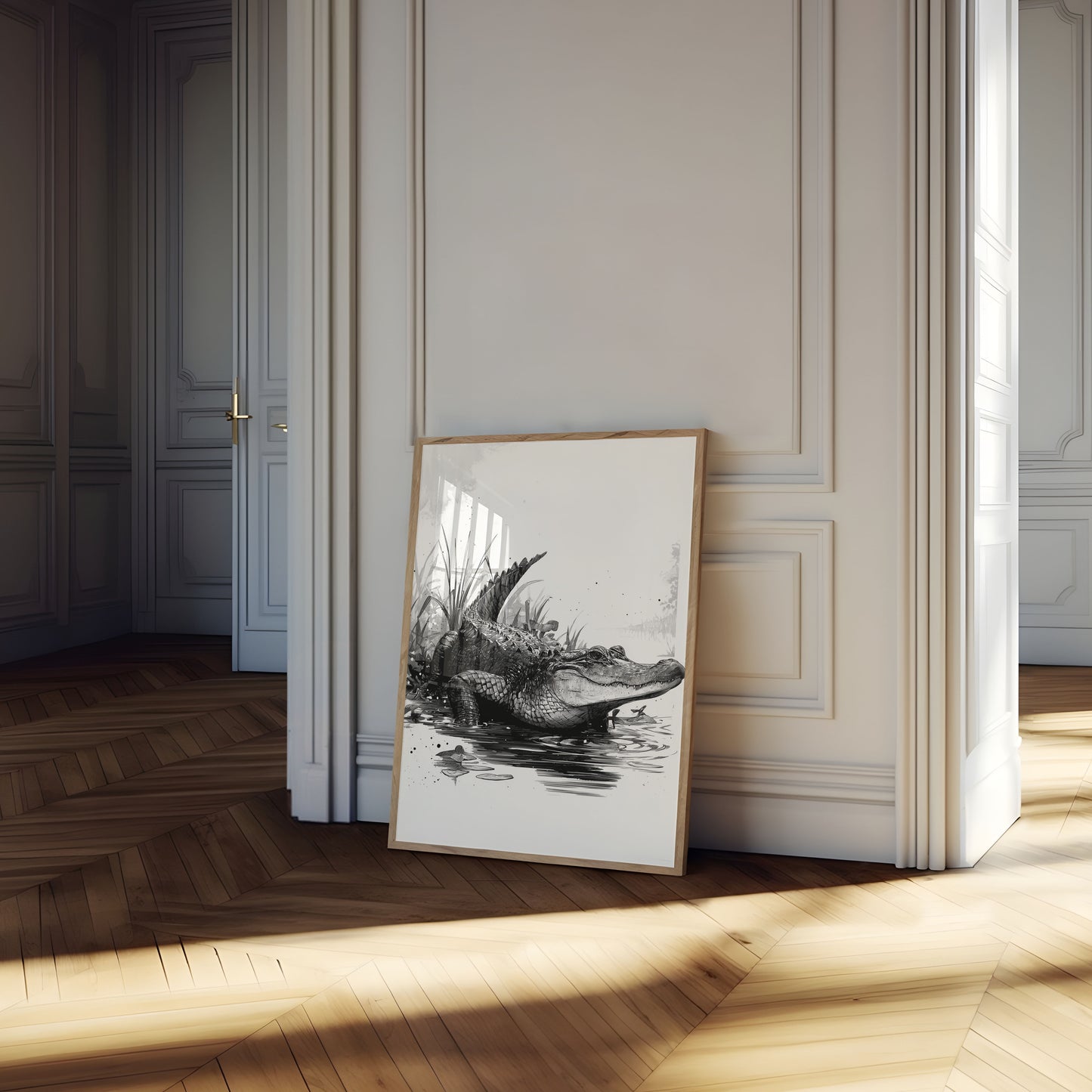 Póster del pantano de cocodrilos feroces