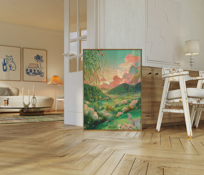 Dreamy Countryside Sunset Poster