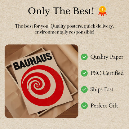 Bauhaus Spiral Rød Plakat