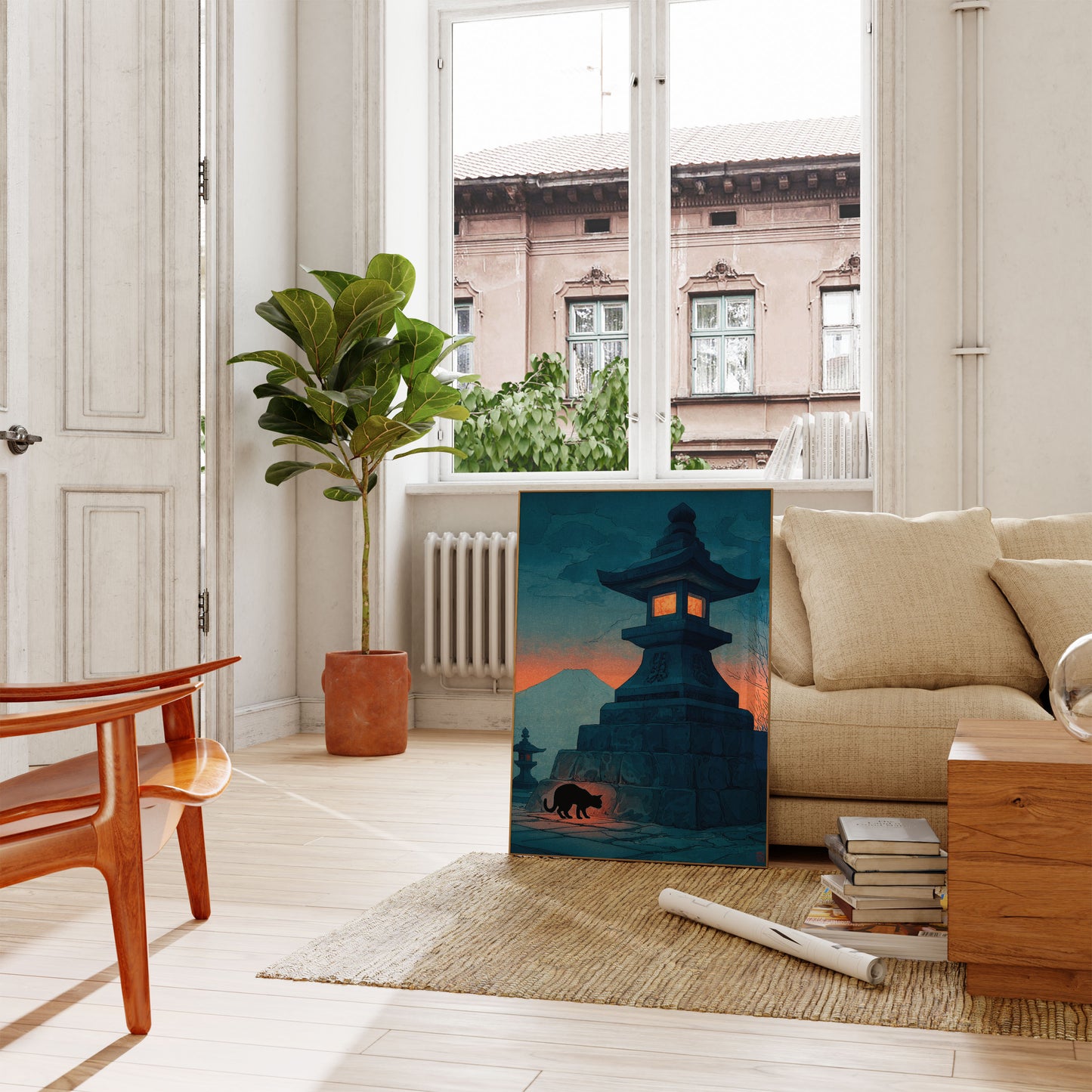 Asian Lantern ved Skumring Plakat