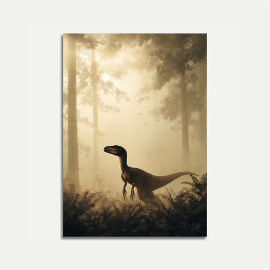 Misty Raptor Forest Poster