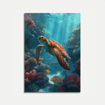 Ocean Turtle Underwater Realm Poster