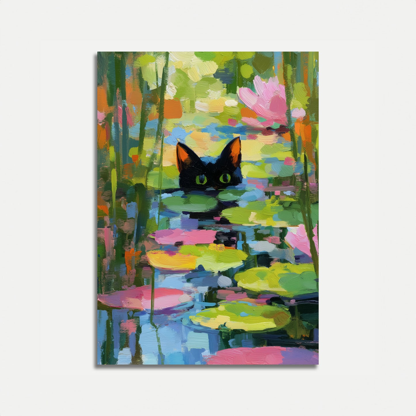 Affiche Chat Noir dans l'Étang aux Lys