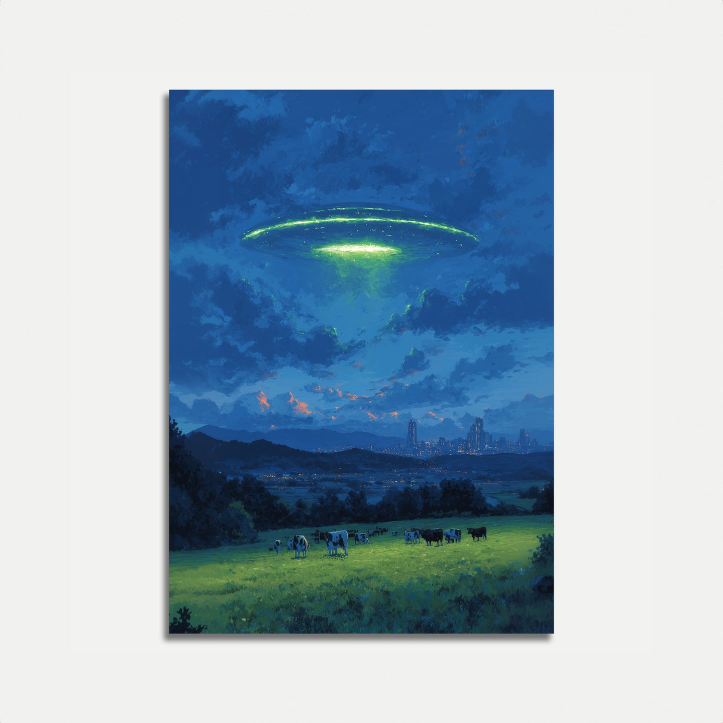 Midnight UFO Pasture Poster