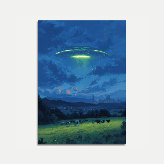 Midnight UFO Pasture Poster