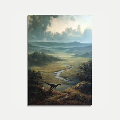 Ancient River Valley Dinosaur Poster
