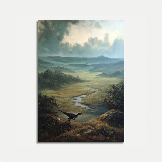 Ancient River Valley Dinosaur Poster