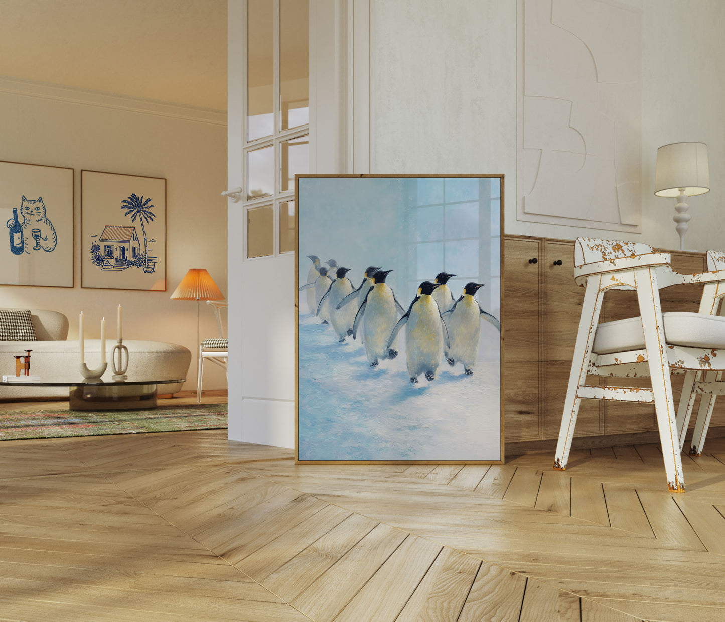 Affiche de Manchots Empereurs Marchant Ensemble