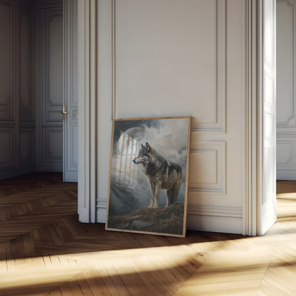 Moonlit Wolf Wilderness Poster