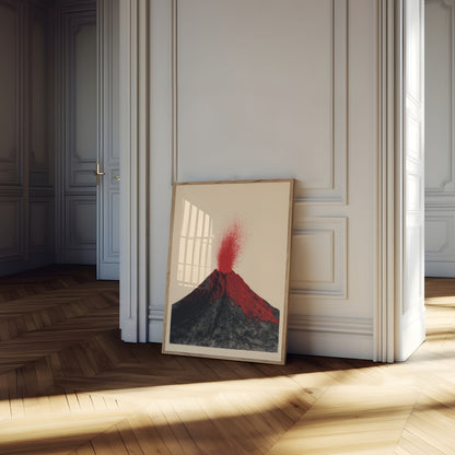 Poster di Eruzione Vulcanica Esplosione Rossa