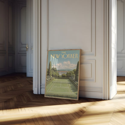 Elegant Tennis Court New Yorker Poster