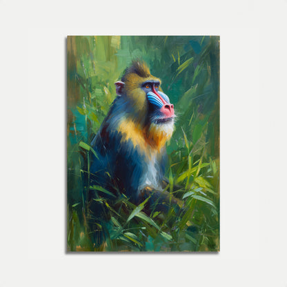 Colorful Mandrill in Jungle Poster