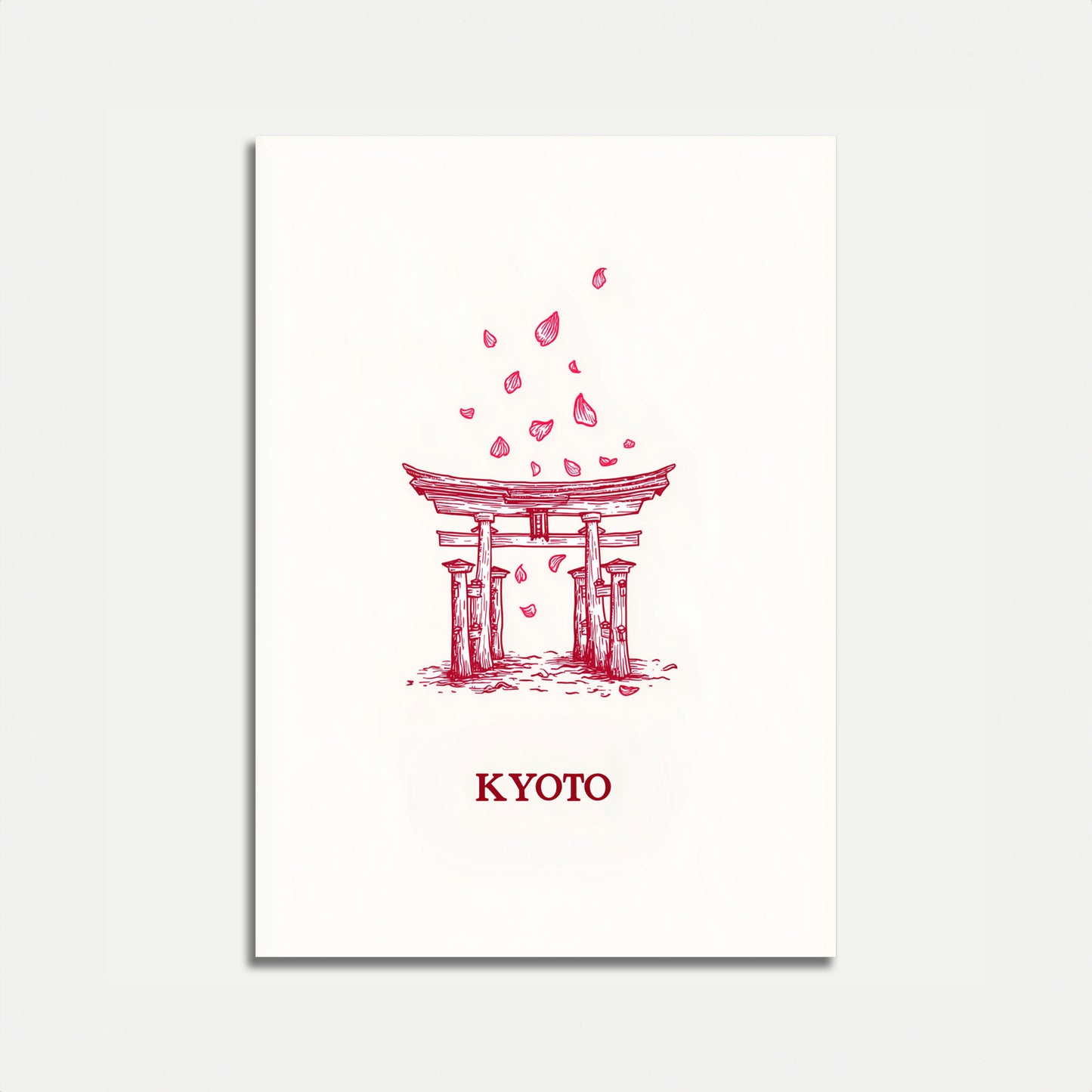 Poster Kyoto-heiligdom met Kersenbloesem