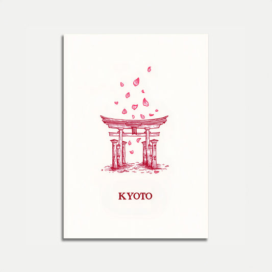 Poster Kyoto-heiligdom met Kersenbloesem