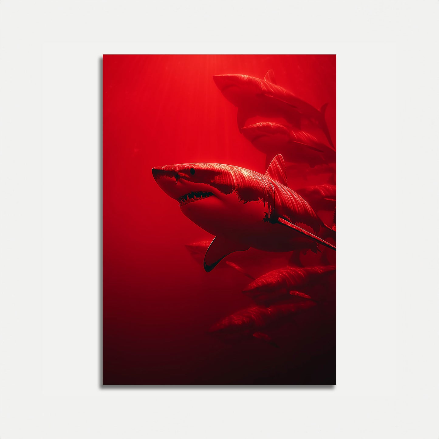 Crimson Shark Predator Poster