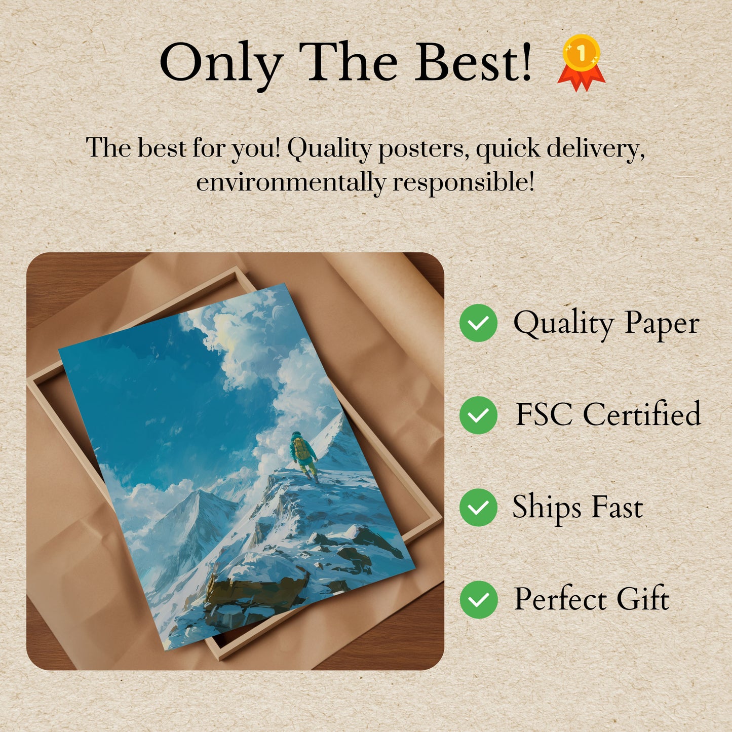 Póster de la expedición a la cima de la montaña