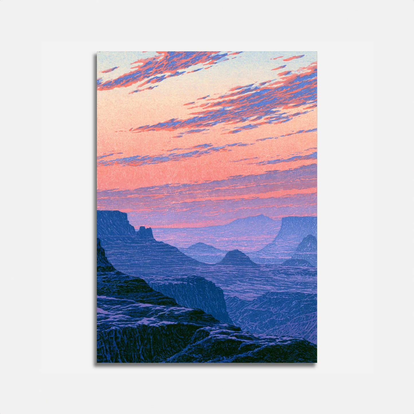 Poster woestijn zonsondergang canyon landschap