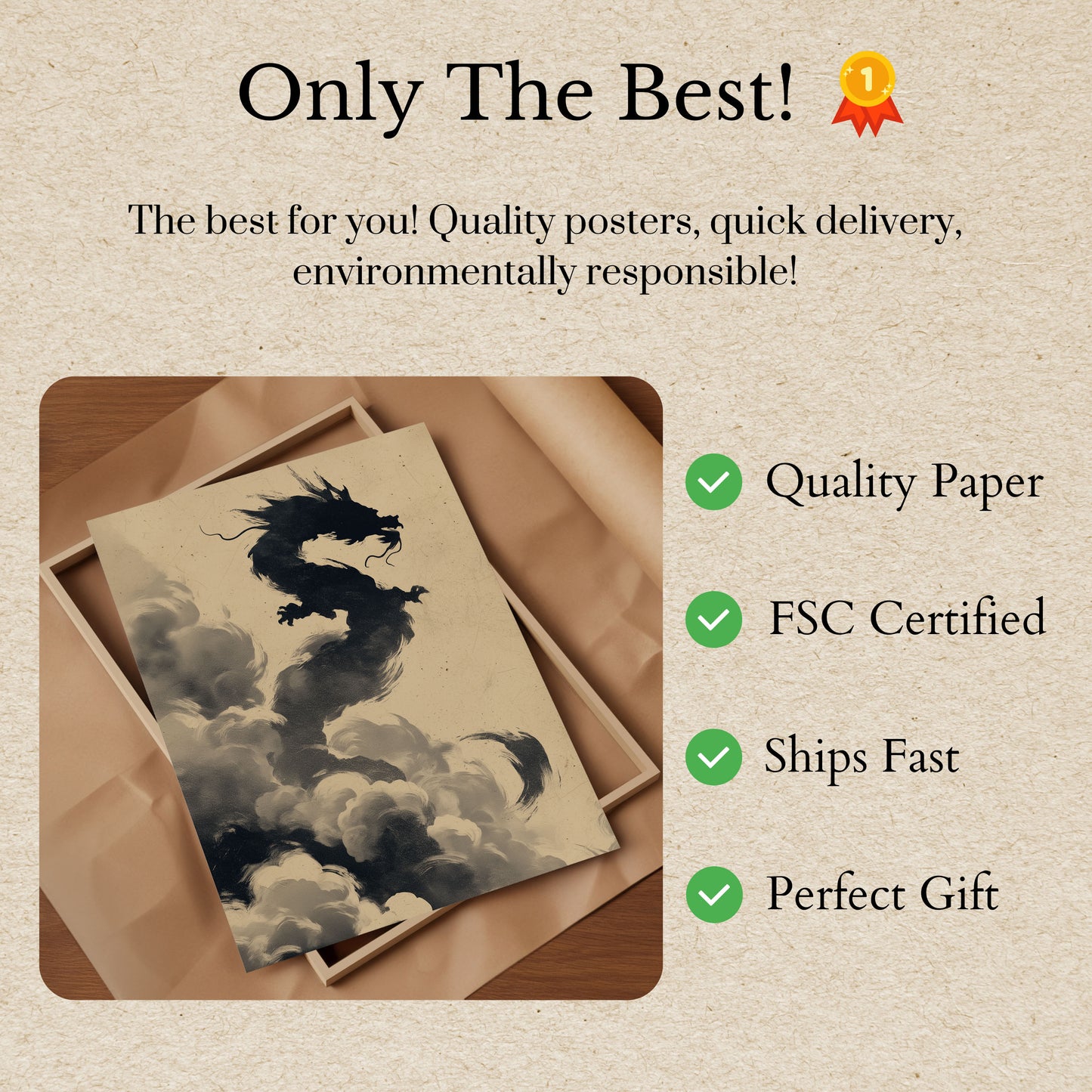 Póster de la nube de dragón místico