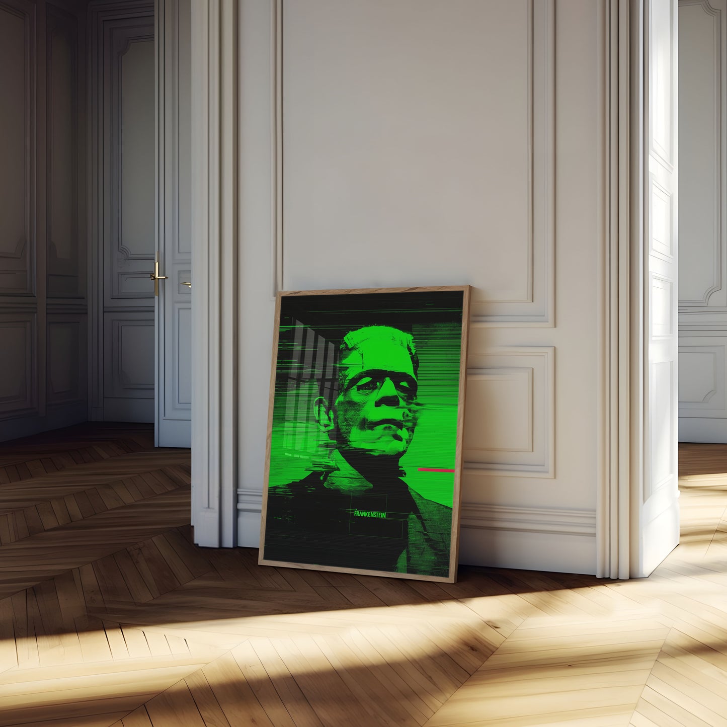 Frankenstein Monster Neon Poster