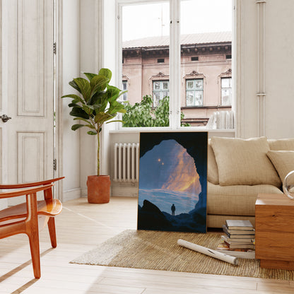 Astronaut blickt auf Sterne Poster