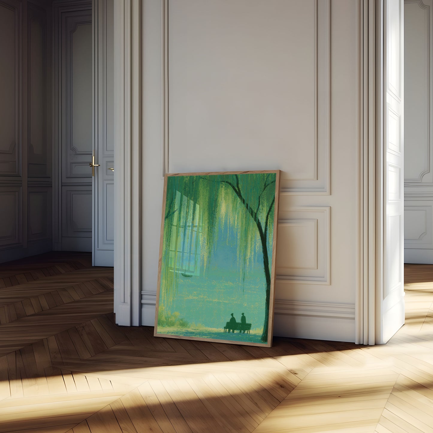 Willow Tree Riverside Contemplation Poster