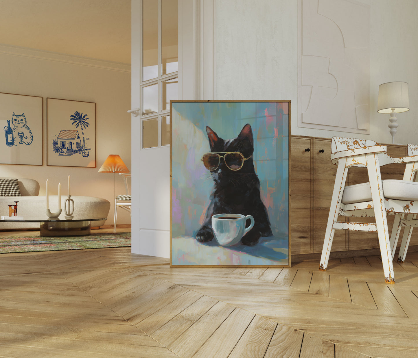 Pôster de Café da Manhã do Gato Legal