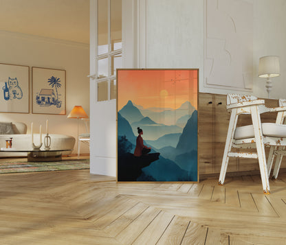 Zen Berg Meditatie Poster
