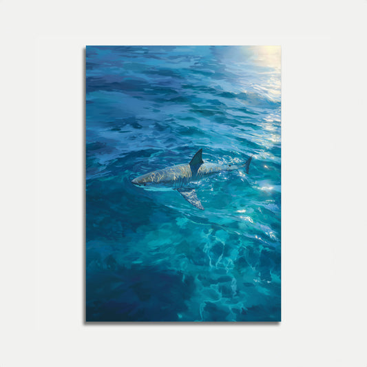 Majestic Blue Shark Ocean Poster