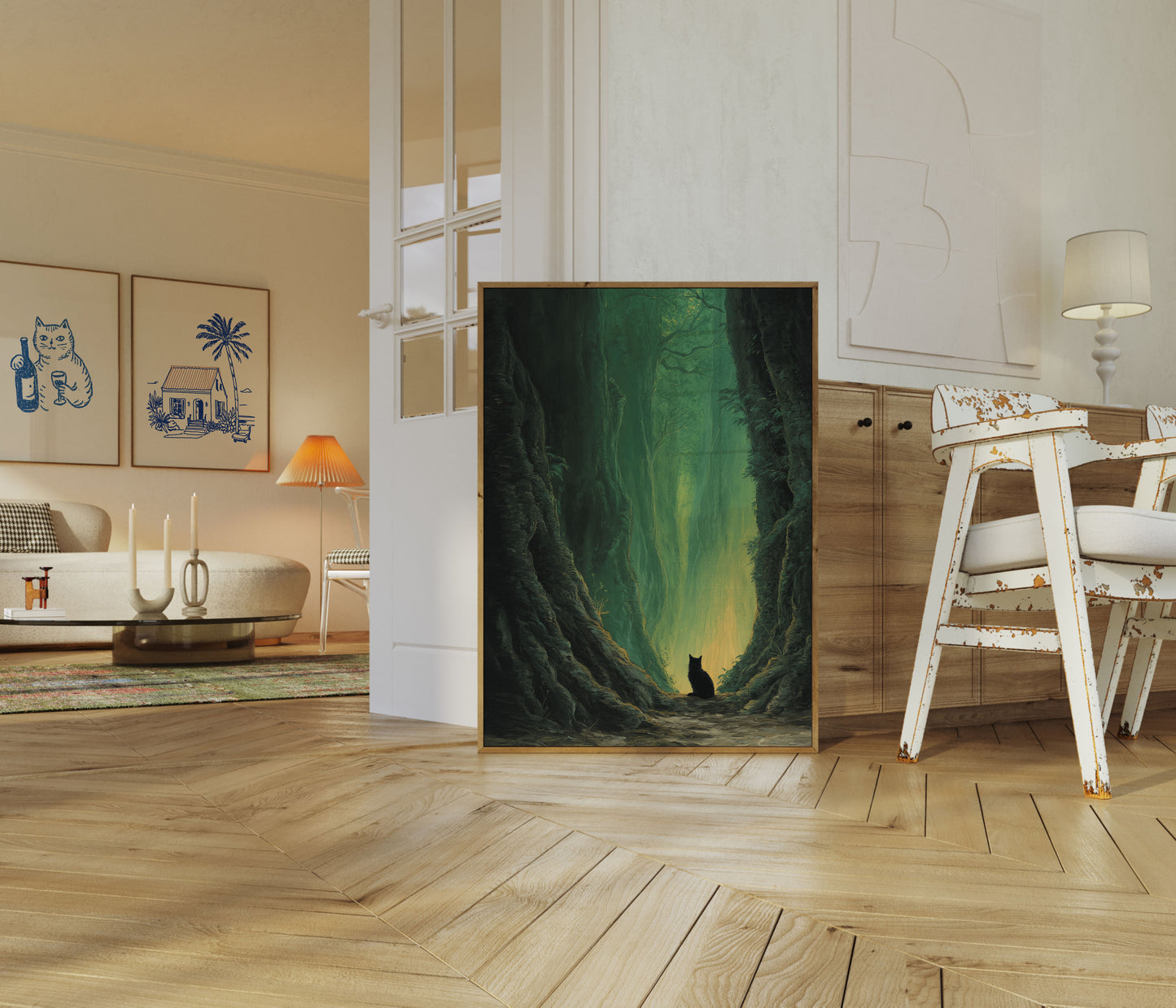 Black Cat Forest Canyon Poster