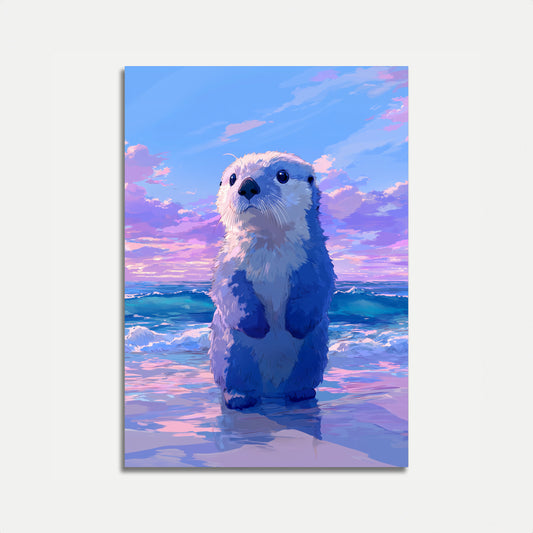 Poster Lontra nelle Onde dell'Oceano