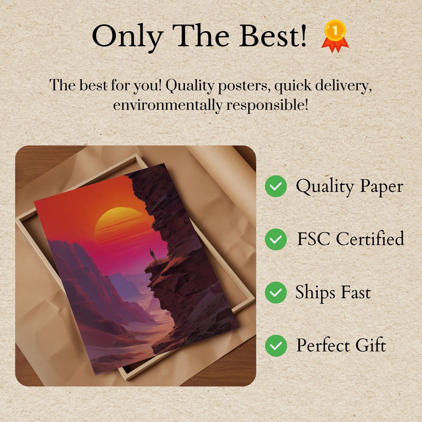 Desert Sunset Canyon Solitude Poster