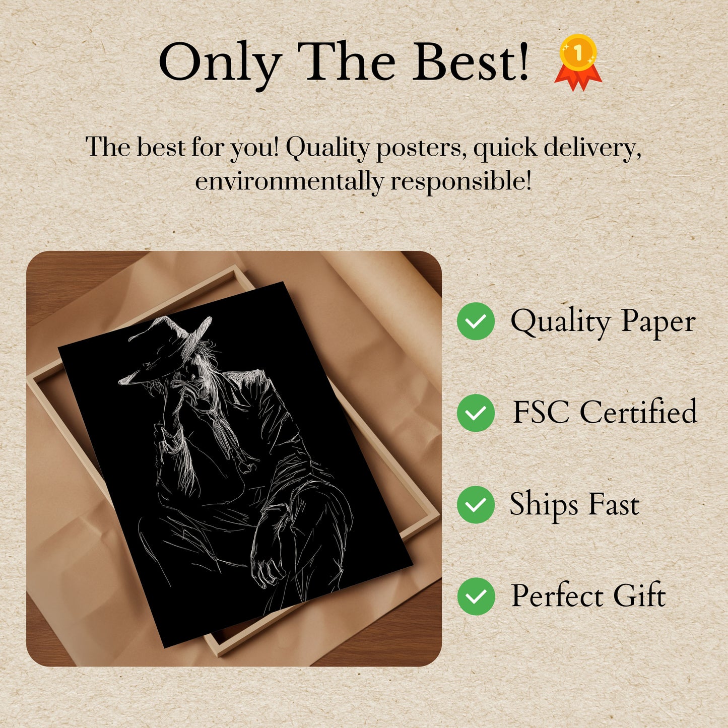 Mysterious Cowboy Silhouette Poster