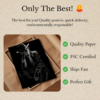 Mysterious Cowboy Silhouette Poster