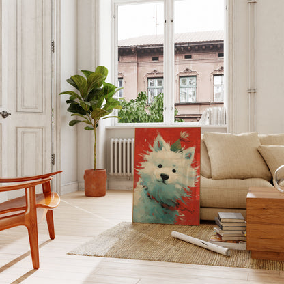 Fluffy White Samoyed Portrait Poster