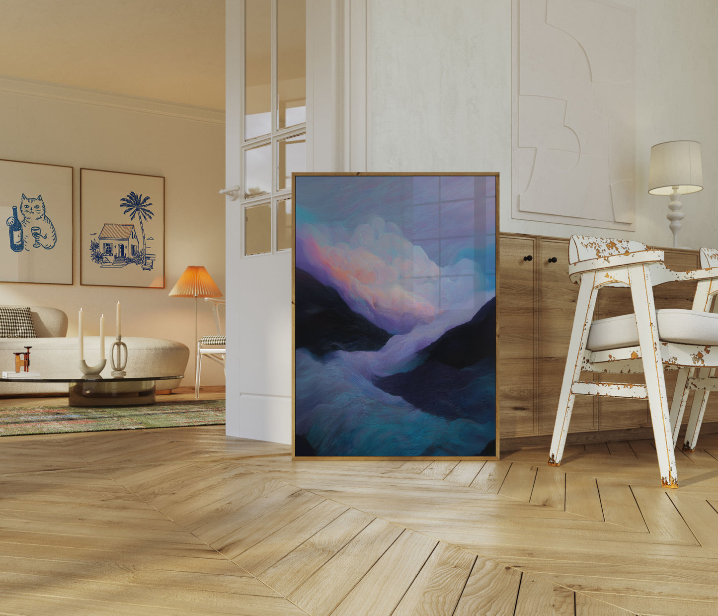 Poster della Valle di Montagna al Tramonto Alpino