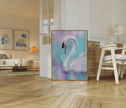 Elegant Hvid Svane Plakat