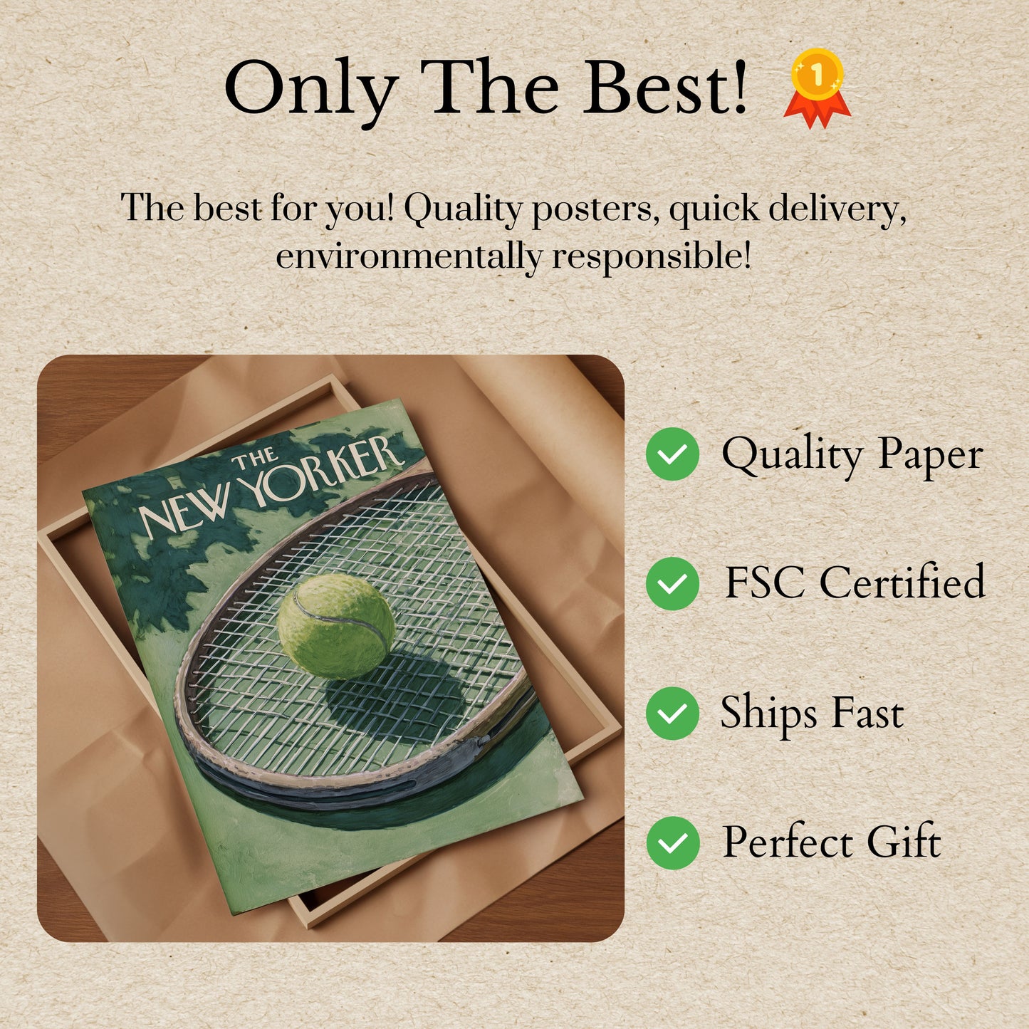 Tennis Racket and Ball Poster