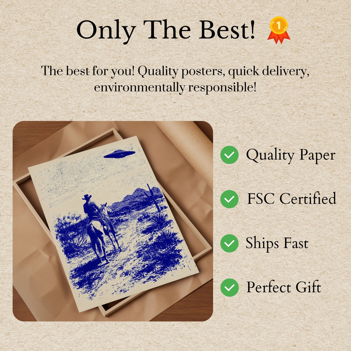 Cosmic Cowboy Desert Poster