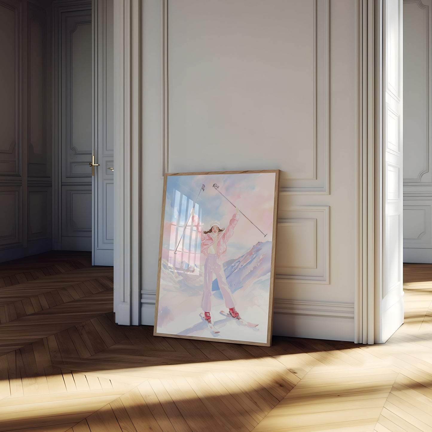 Pink Snow Mountain Joy Poster