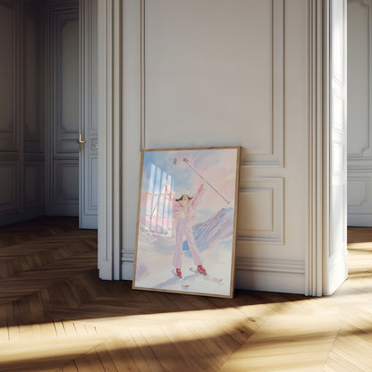 Pink Snow Mountain Joy Poster