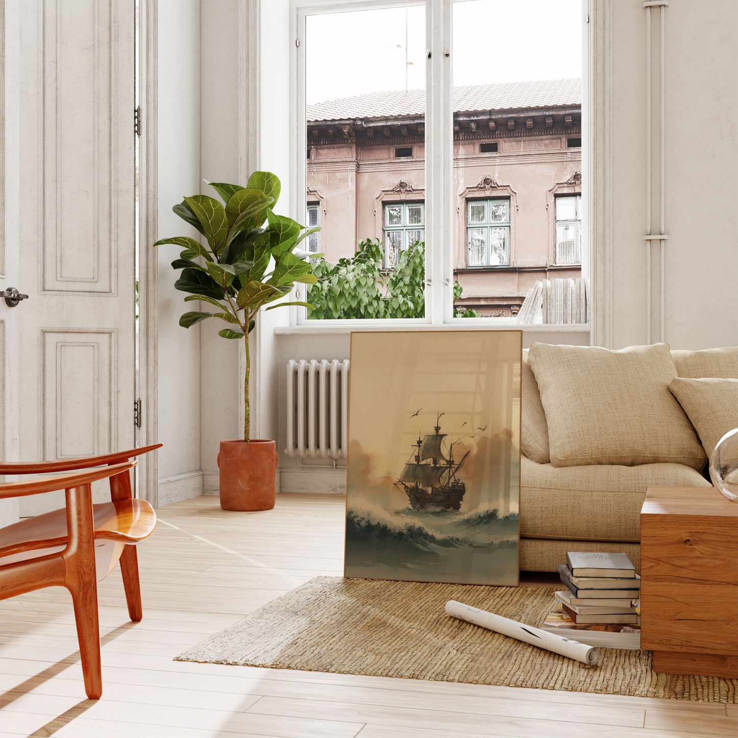 Poster Stormy Seas Zeilschip